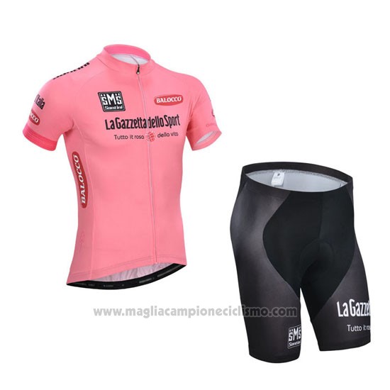 2014 Abbigliamento Ciclismo Giro d'Italia Rosa Manica Corta e Salopette